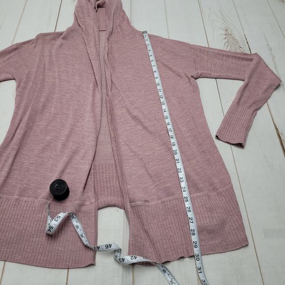 Lululemon linen calm and collected knit wrap hoodie sweater Vintage mauve - Picture 3 of 8